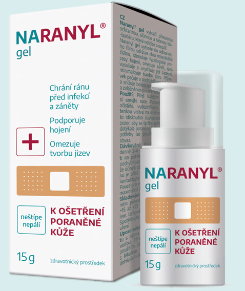 Naranyl gel – zdravotnický prostředek k ošetření poraněné kůže