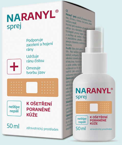 Naranyl sprej – zdravotnický prostředek k ošetření poraněné kůže